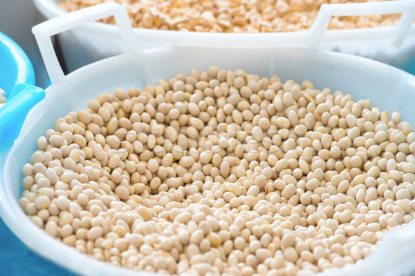 Bowl with white haricot beans Stock photo © vapi