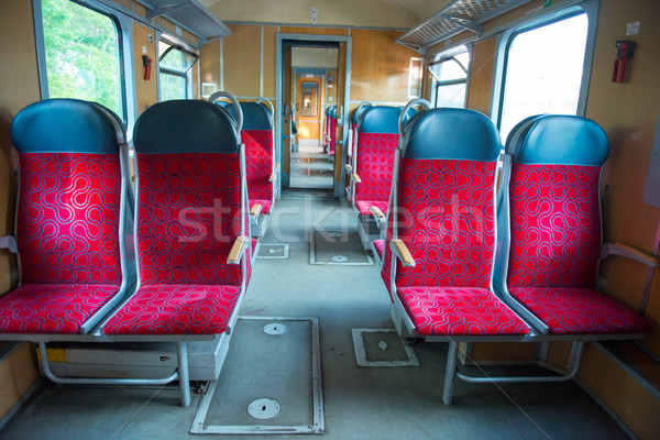 Interni moderno treno Windows vuota rosso Foto d'archivio © vapi