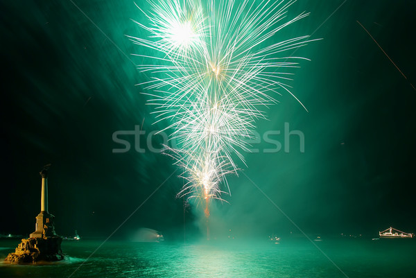 Salute, fireworks above the bay. Sevastopol. Stock photo © vapi