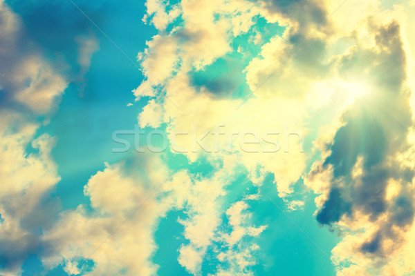 [[stock_photo]]: Coucher · du · soleil · Venise · bleu · nuages · ciel · naturelles