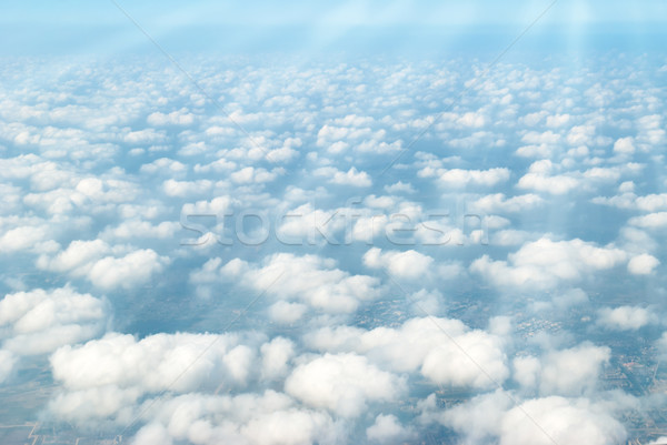 Felhőkép nap sugarak kék ég felhők égbolt Stock fotó © vapi