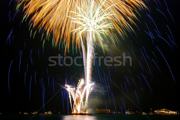 Salute, fireworks above the bay. Sevastopol. Stock photo © vapi
