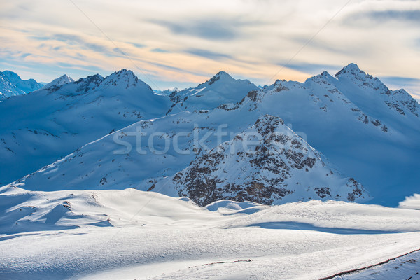 Bleu montagnes nuages hiver ski Resort [[stock_photo]] © vapi