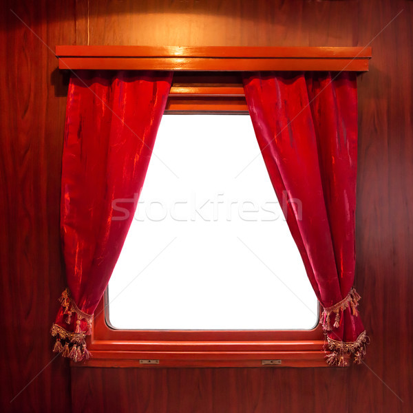 Red curtains on the window Stock photo © vapi
