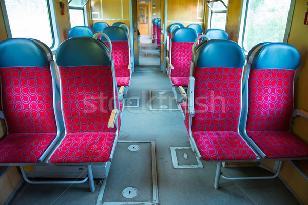 Belső modern vonat ablakok üres piros Stock fotó © vapi