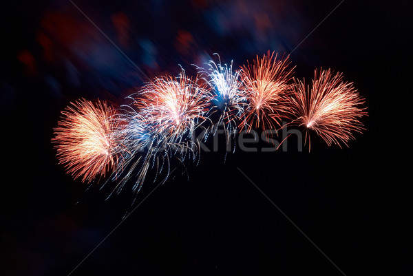 Bella fuochi d'artificio nero cielo luce sfondo Foto d'archivio © vapi