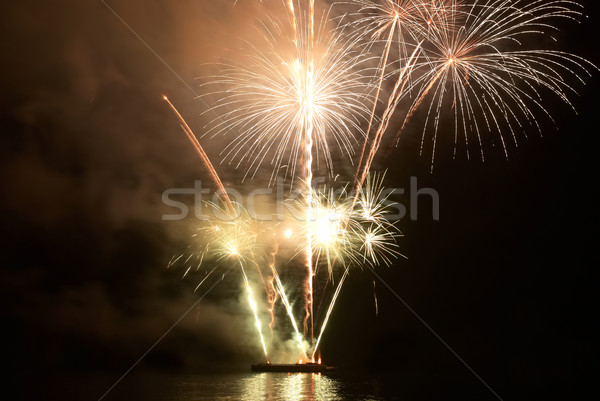 Colorato vacanze fuochi d'artificio giallo nero cielo Foto d'archivio © vapi