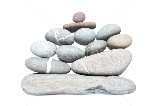 Stock photo: Wall of pebbles