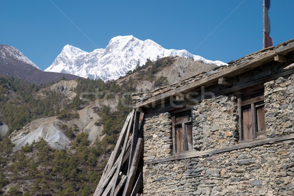 Tibetan village in Himalayan mountain. Stock photo © vapi