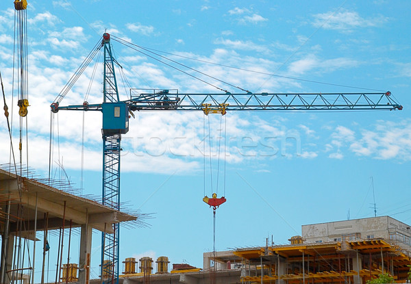 Edifício guindaste construção cidade projeto quadro Foto stock © vapi