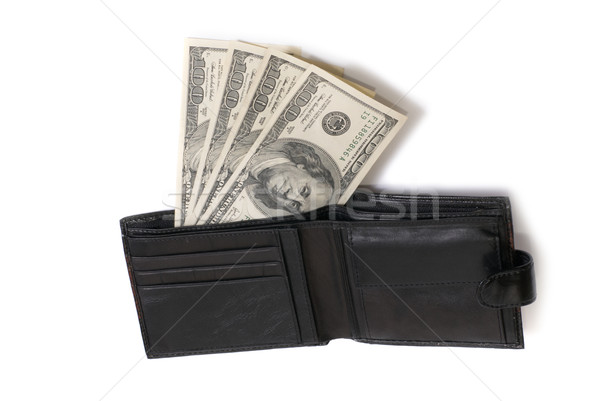 Cartera dólares aislado blanco negocios financiar Foto stock © vapi