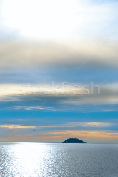 Stock photo: Small island in the sea.