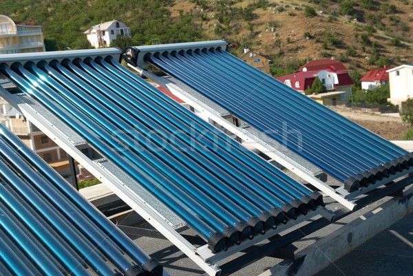Stock photo: Vacuum solar water heating system