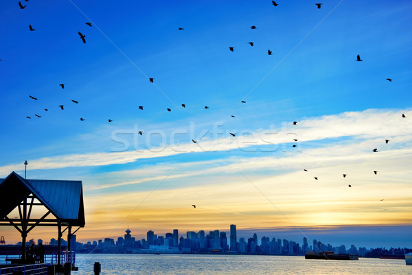 Apus Vancouver Canada noapte oraş Imagine de stoc © vapi