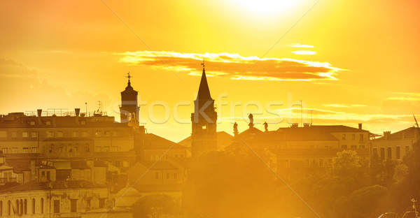 Stok fotoğraf: Panorama · gün · batımı · Venedik · manzara · görmek · aziz