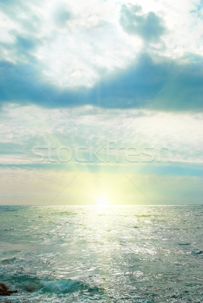 Сток-фото: морем · волны · облака · солнце · закат