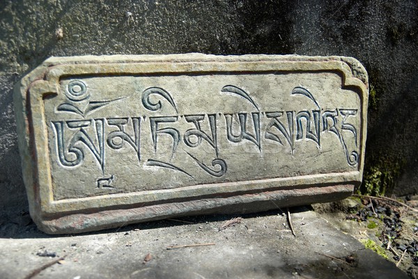 Nepali word on the stone Stock photo © vapi