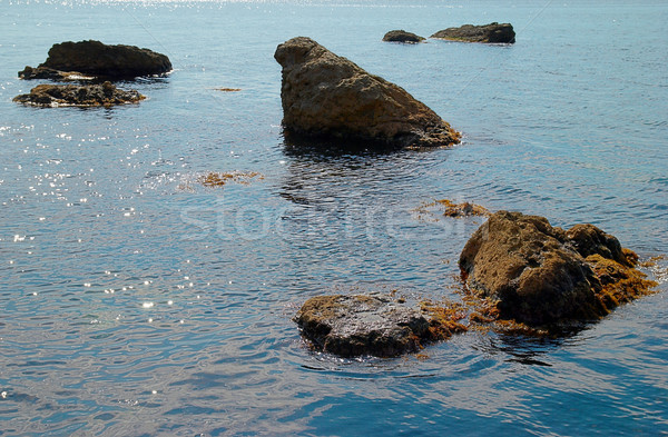 Mare panorama rocce superficie dell'acqua nubi natura Foto d'archivio © vapi