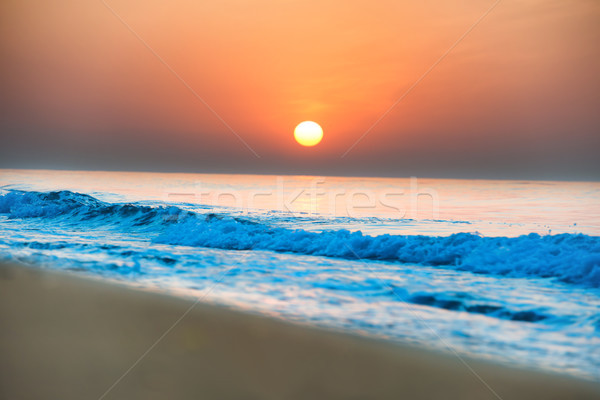 Gün batımı plaj uzun güneş dramatik Stok fotoğraf © vapi