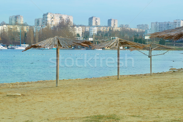 Coast with umbrellas Stock photo © vapi