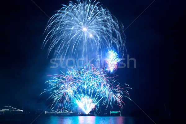 Blu fuochi d'artificio nero cielo felice luce Foto d'archivio © vapi