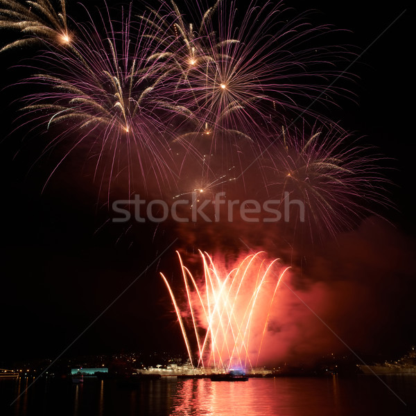 Colorato fuochi d'artificio nero cielo felice luce Foto d'archivio © vapi