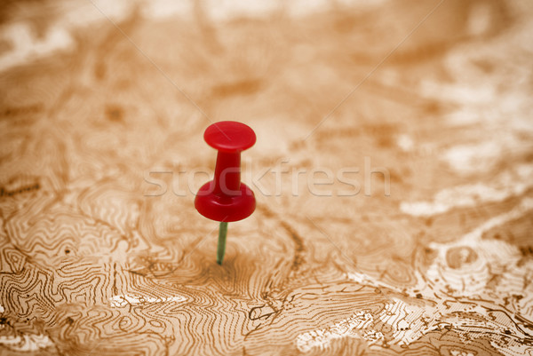 Red point on the old retro map Stock photo © vapi