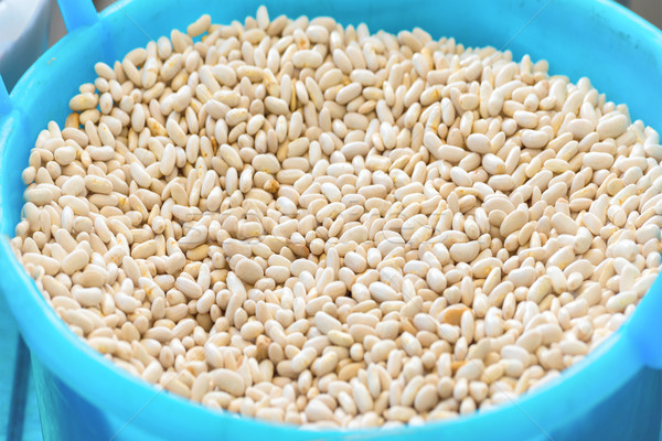 Bowl with white haricot beans Stock photo © vapi