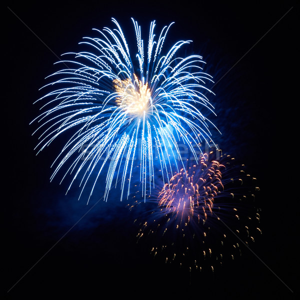 Colorato vacanze fuochi d'artificio blu nero cielo Foto d'archivio © vapi
