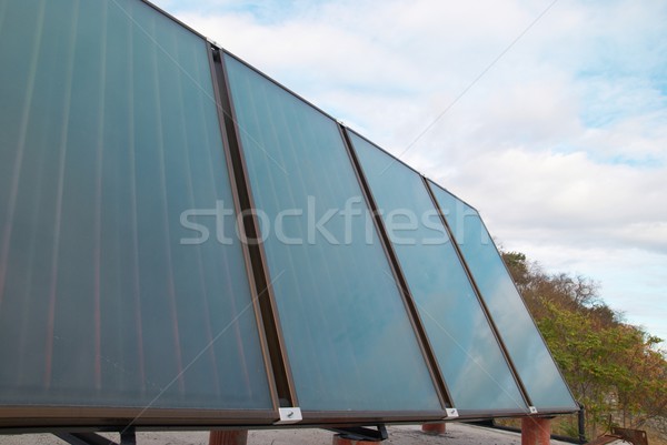 солнечной воды отопления дома крыши небе Сток-фото © vapi