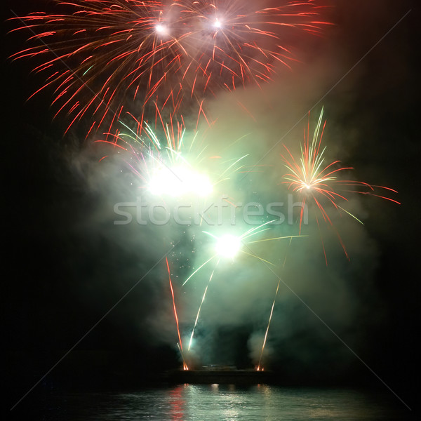 Green colorful fireworks Stock photo © vapi