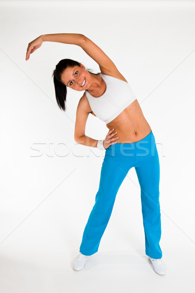 Stock photo: woman exercising aerobics