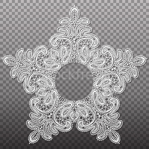 White star lace tapestry pattern. Vector isolated abstract intricate texture. Stock photo © vasilixa