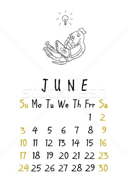 June page. Calendar 2018. Just dogs Stock photo © vasilixa