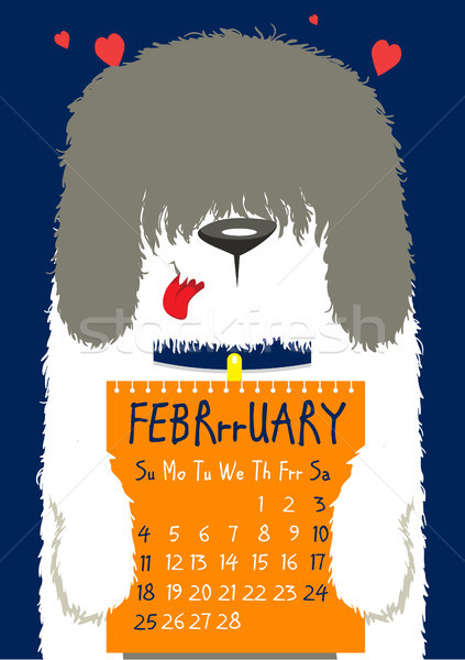 простой цифровой собака календаря вектора английский Сток-фото © vasilixa