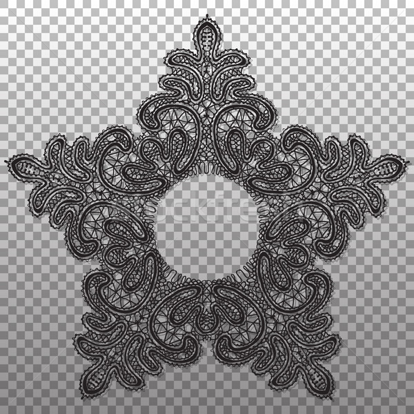 Black star lace abstract pattern. Vecor isolated tapestry ornament. Stock photo © vasilixa