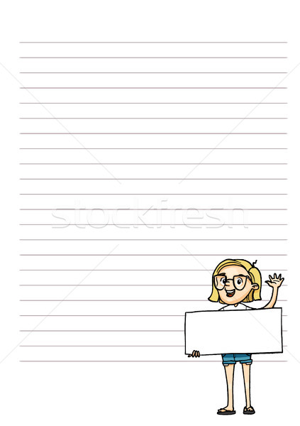 Page for notes. Planner with cute cartoon character.  Stock photo © vasilixa