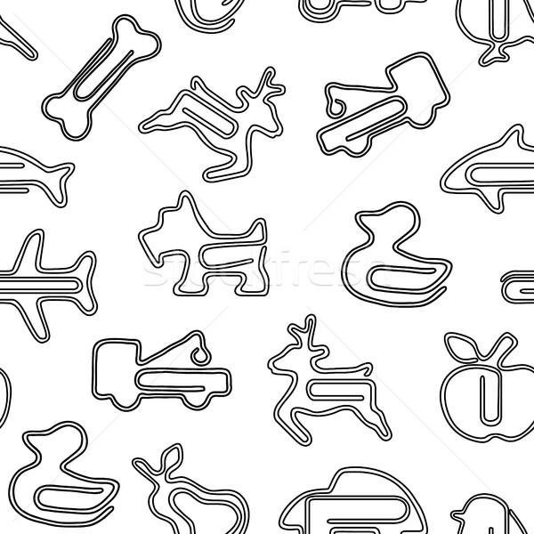 Stock photo: Pattern paper clip on white background isolated