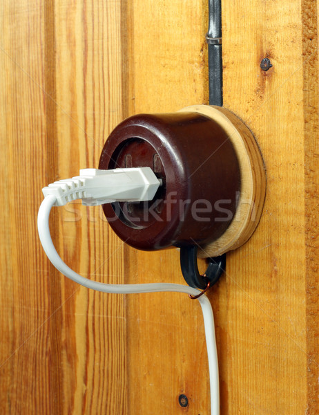 Retro electric outlet Stock photo © vavlt