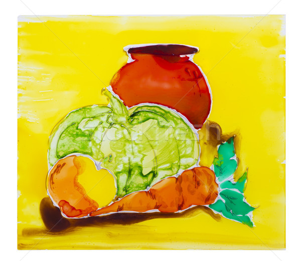 Painted on glass abstract vegetables Stock photo © vavlt