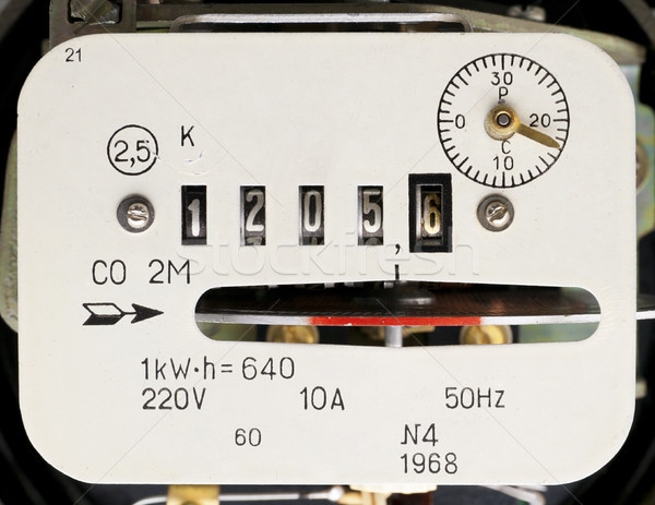 Retro measuring instrument of electric energy Stock photo © vavlt