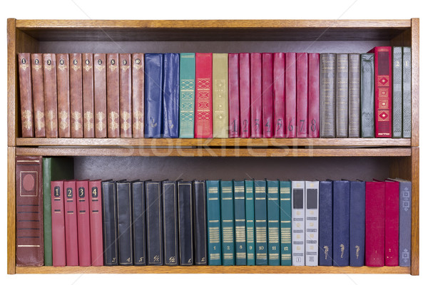 Oude boeken kleur plank retro houten Stockfoto © vavlt