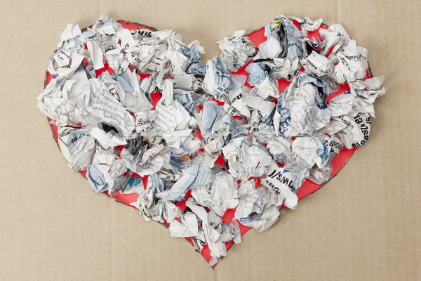 Deponie Herz Karton modernen Papier Müll Stock foto © vavlt