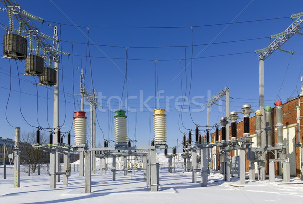 Electricity for a winter small city Stock photo © vavlt