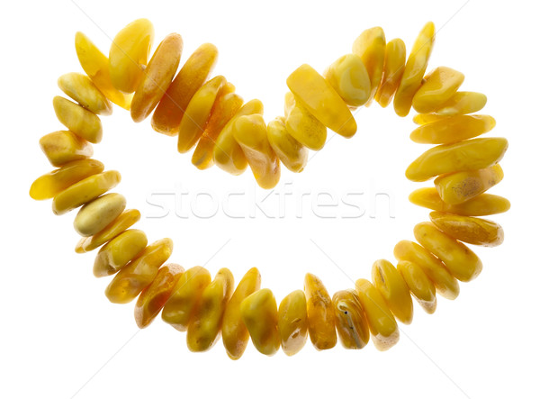 Ambre coeur jaune pierres cadeau Photo stock © vavlt