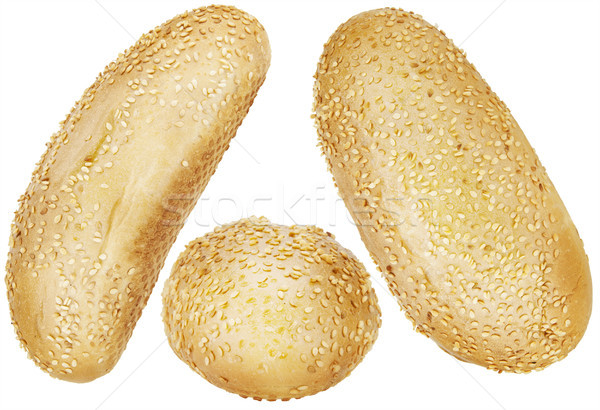 Isolated  wheaten  roll strewed by seeds Stock photo © vavlt