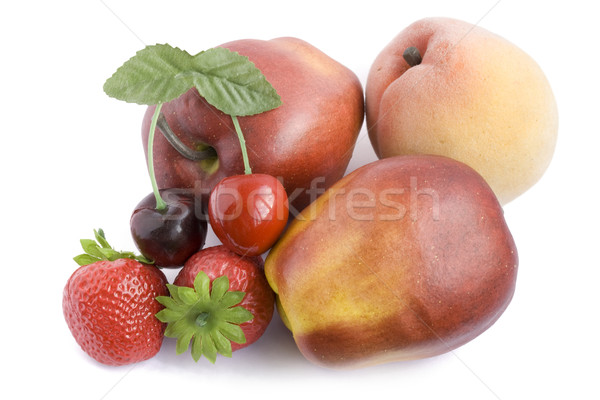 Plastic kunstmatig vruchten liggen ruw witte Stockfoto © vavlt