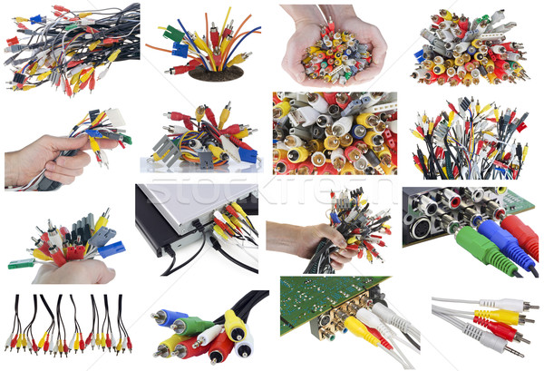 Stock photo: Different connectors, cables  and plugs set