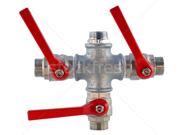 Stock photo: Pipes and valves for the water drain