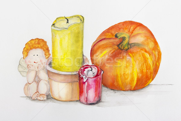  gentle still life composition with ahgel for halloween Stock photo © vavlt